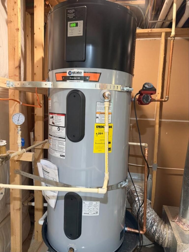 Hybrid water heater installed with a recirculation pump